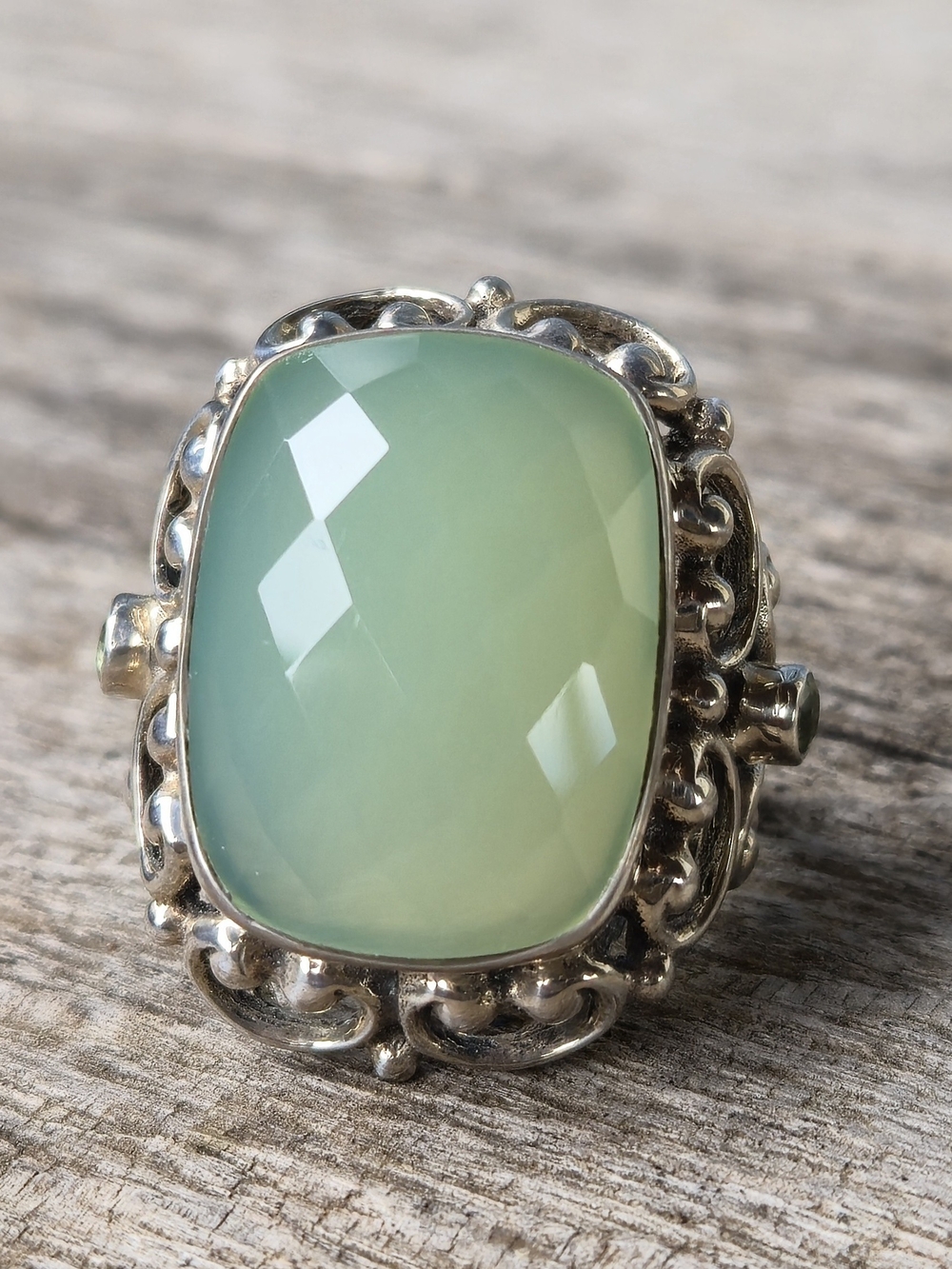 Nicky Butler 925 Sterling Silver Peri Green Chalcedony & Peridot Size 7 Ring NB